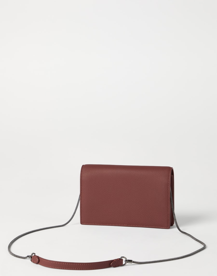 Calfskin wallet with monili Firebrick Woman - Brunello Cucinelli