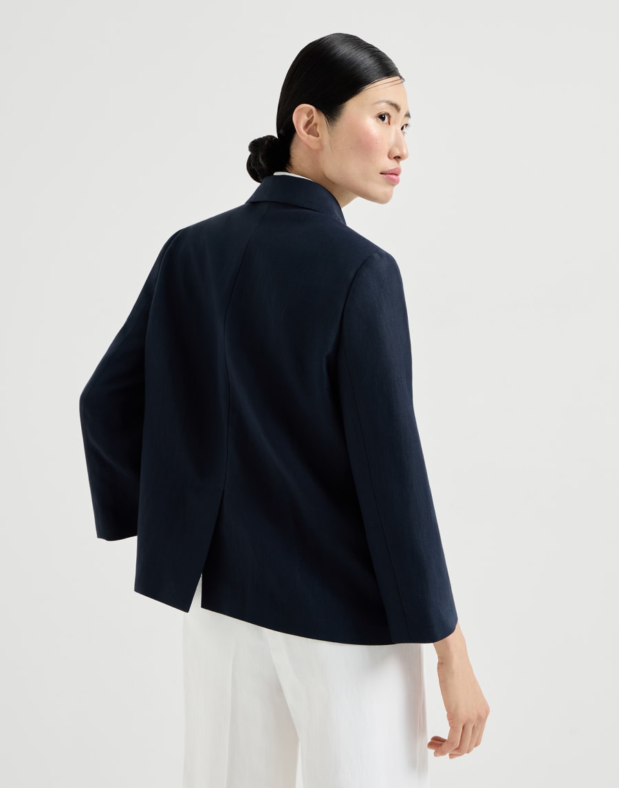 Fluid twill blazer Blue Woman - Brunello Cucinelli
