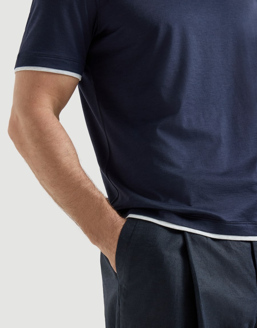T-shirt effet superposition Cobalt Homme - Brunello Cucinelli