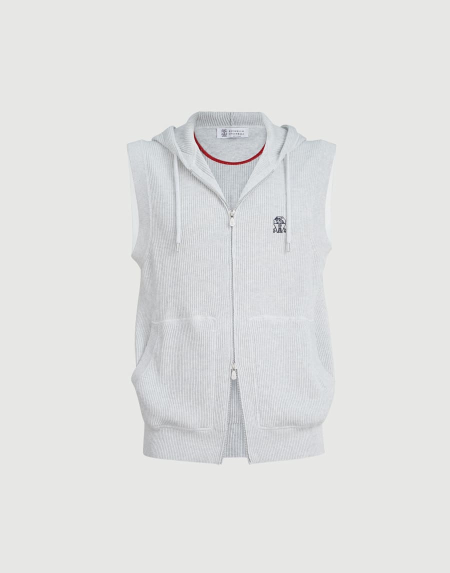 Gilet en maille de coton Brouillard Homme - Brunello Cucinelli