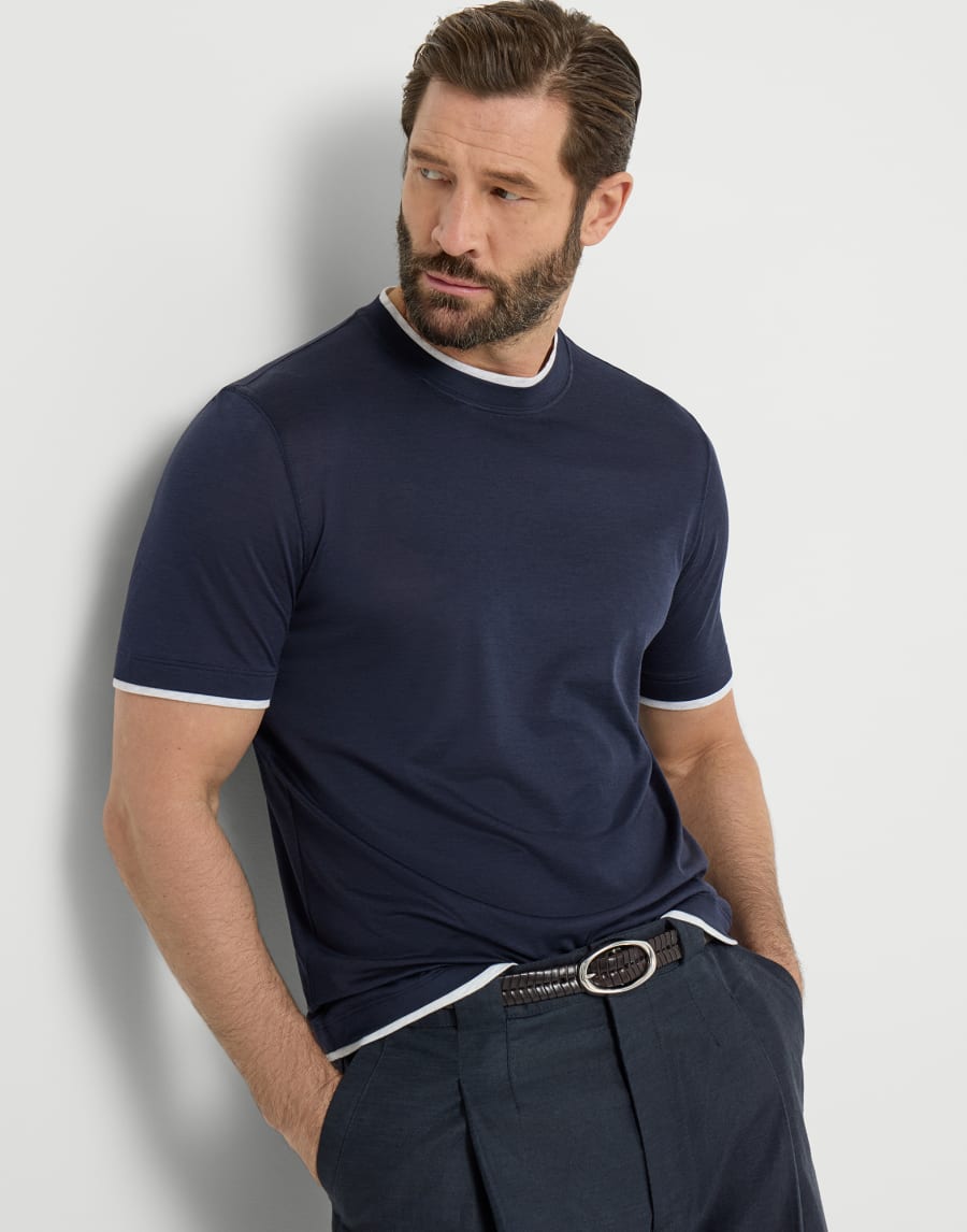 T-shirt effet superposition Cobalt Homme - Brunello Cucinelli