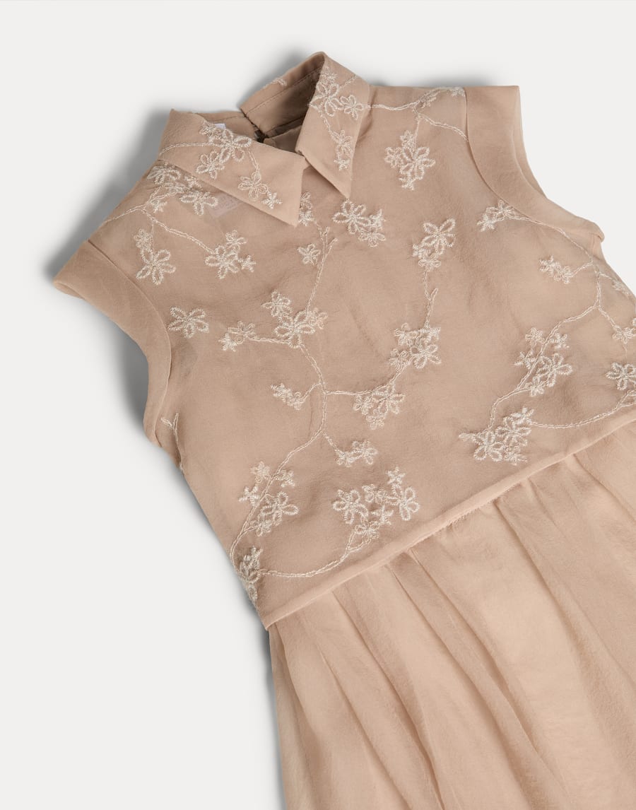 Robe en soie Crispy Rose Fille - Brunello Cucinelli