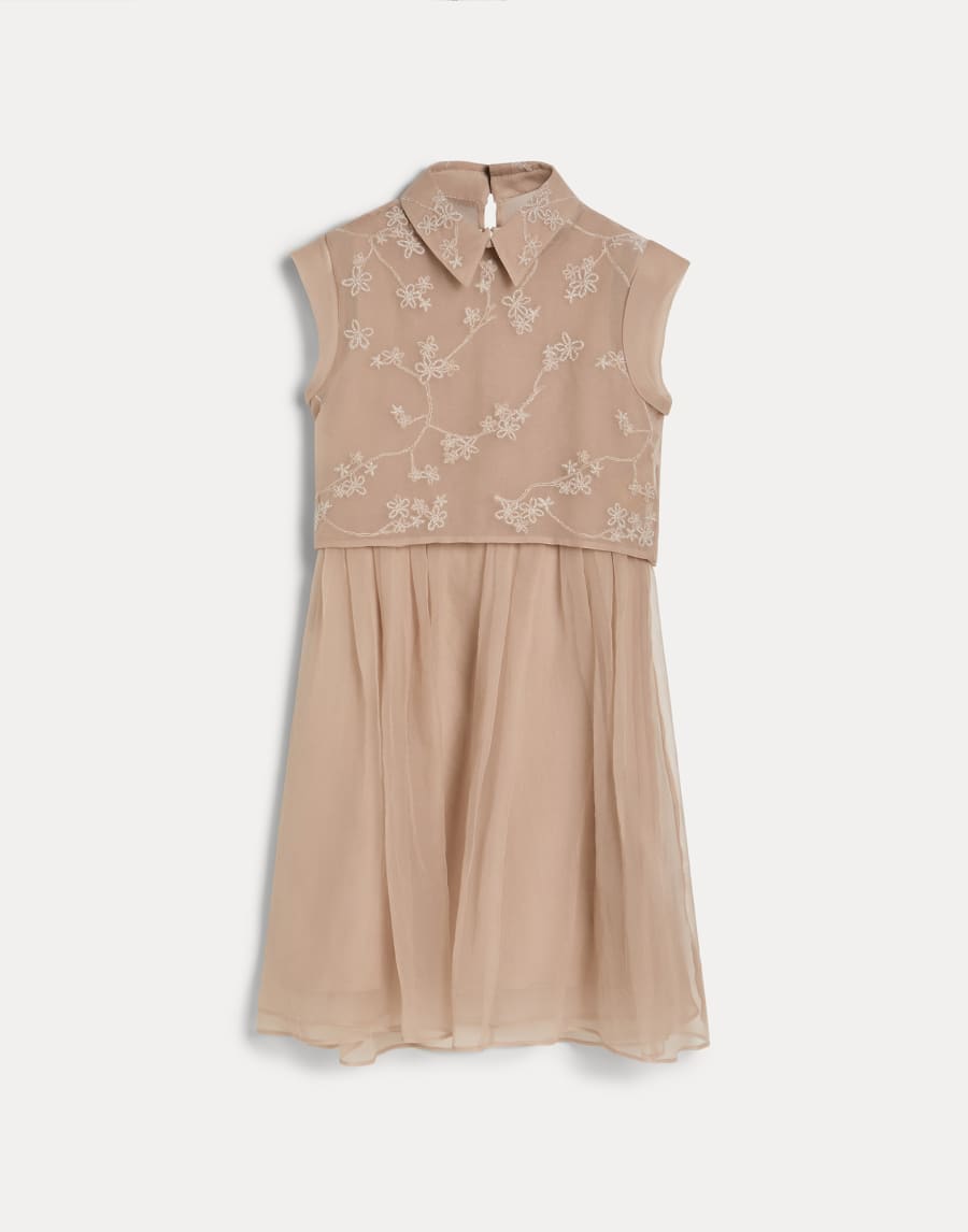 Robe en soie Crispy Rose Fille - Brunello Cucinelli