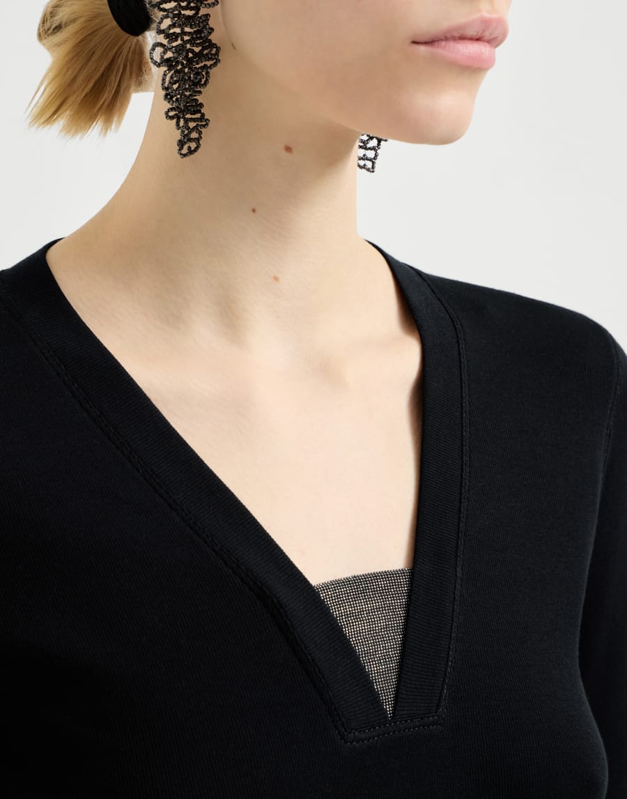 リブジャージー Tシャツ ブラック レディース - Brunello Cucinelli