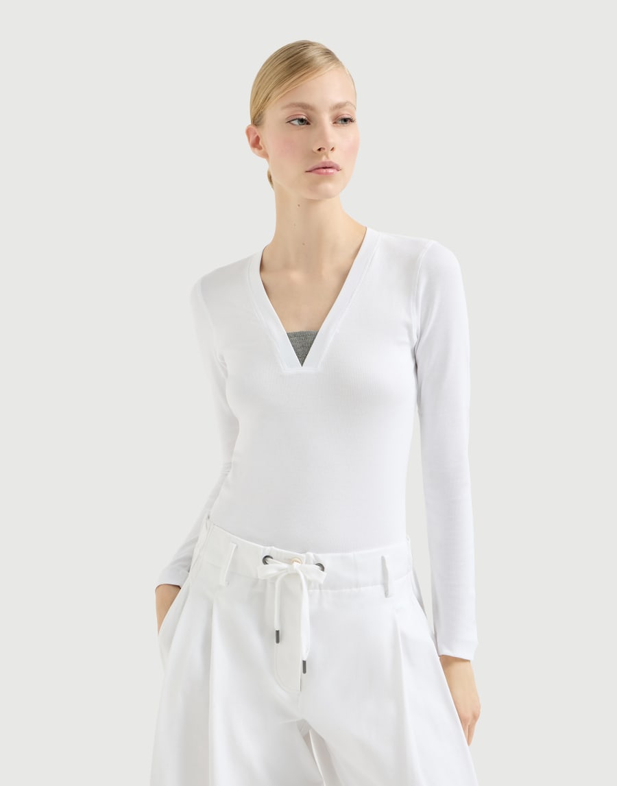 リブジャージー Tシャツ ホワイト レディース - Brunello Cucinelli