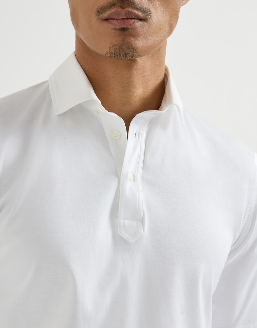 Polo con cuello camisa Blanco Hombre - Brunello Cucinelli