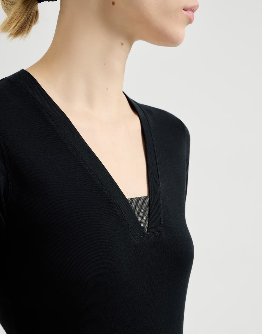 リブジャージー Tシャツ ブラック レディース - Brunello Cucinelli