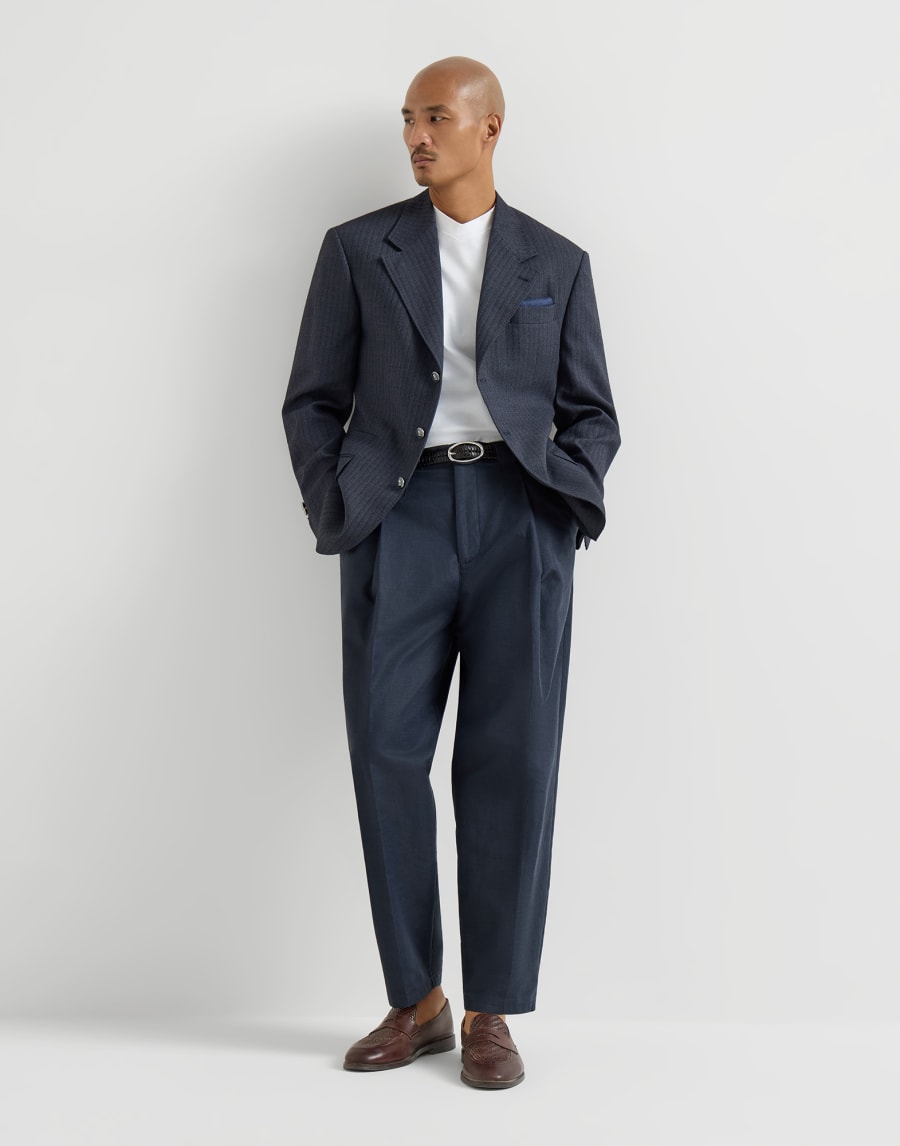 Cotton jersey V-neck T-shirt White Man - Brunello Cucinelli