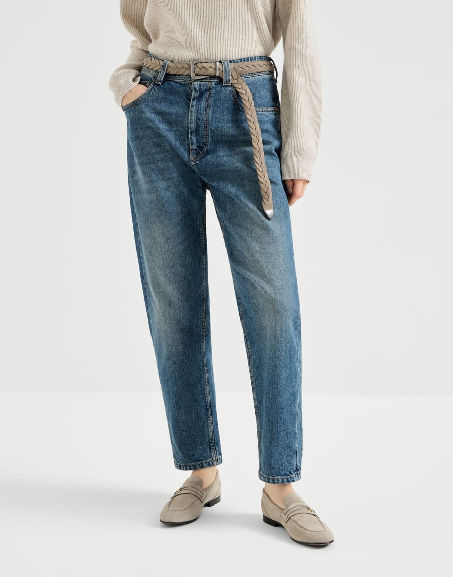 Baggy Tapered trousers Denim Woman - Brunello Cucinelli