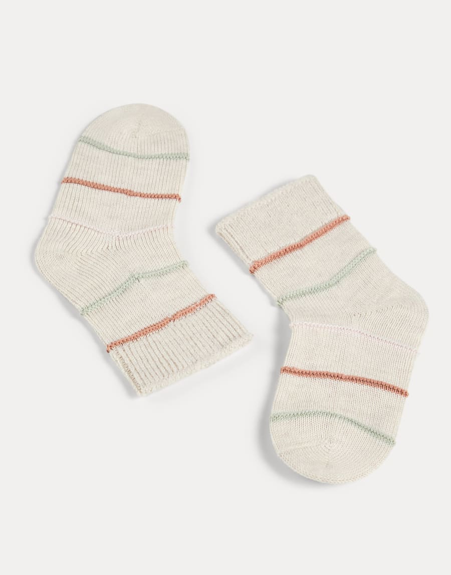 Baby Bernie striped socks Beige Baby - Brunello Cucinelli