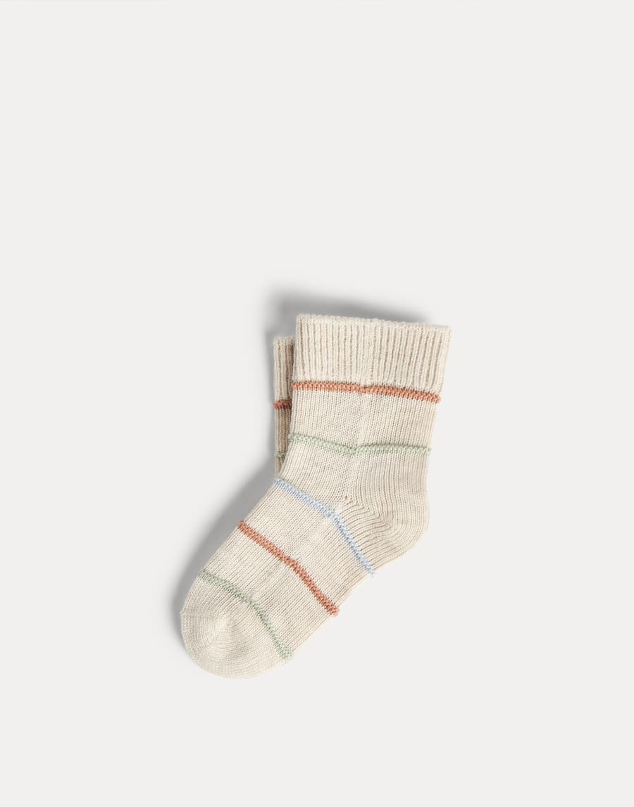 Baby Bernie striped socks Oat Baby - Brunello Cucinelli