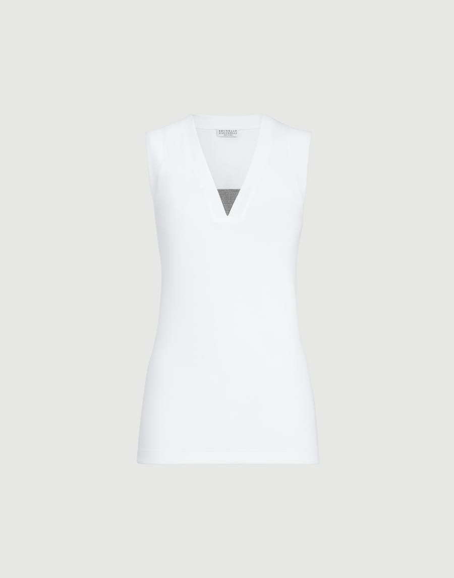 リブジャージー トップ ホワイト レディース - Brunello Cucinelli