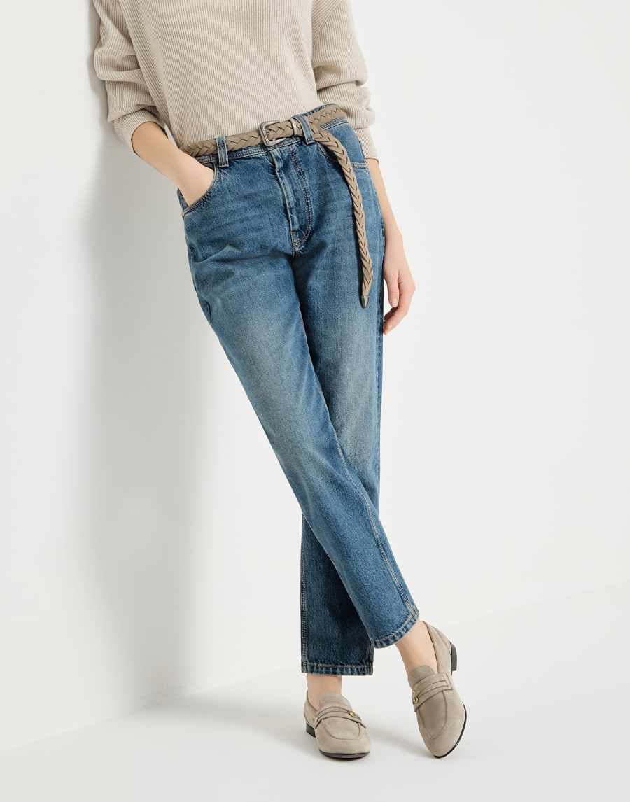 Baggy Tapered trousers Denim Woman - Brunello Cucinelli