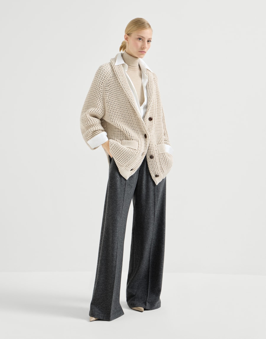 Cashmere jersey trousers Anthracite Woman - Brunello Cucinelli