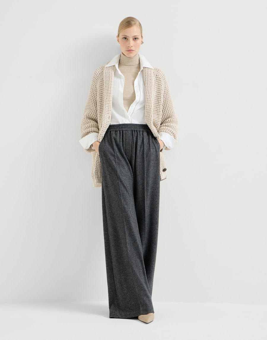 Cashmere jersey trousers Anthracite Woman - Brunello Cucinelli