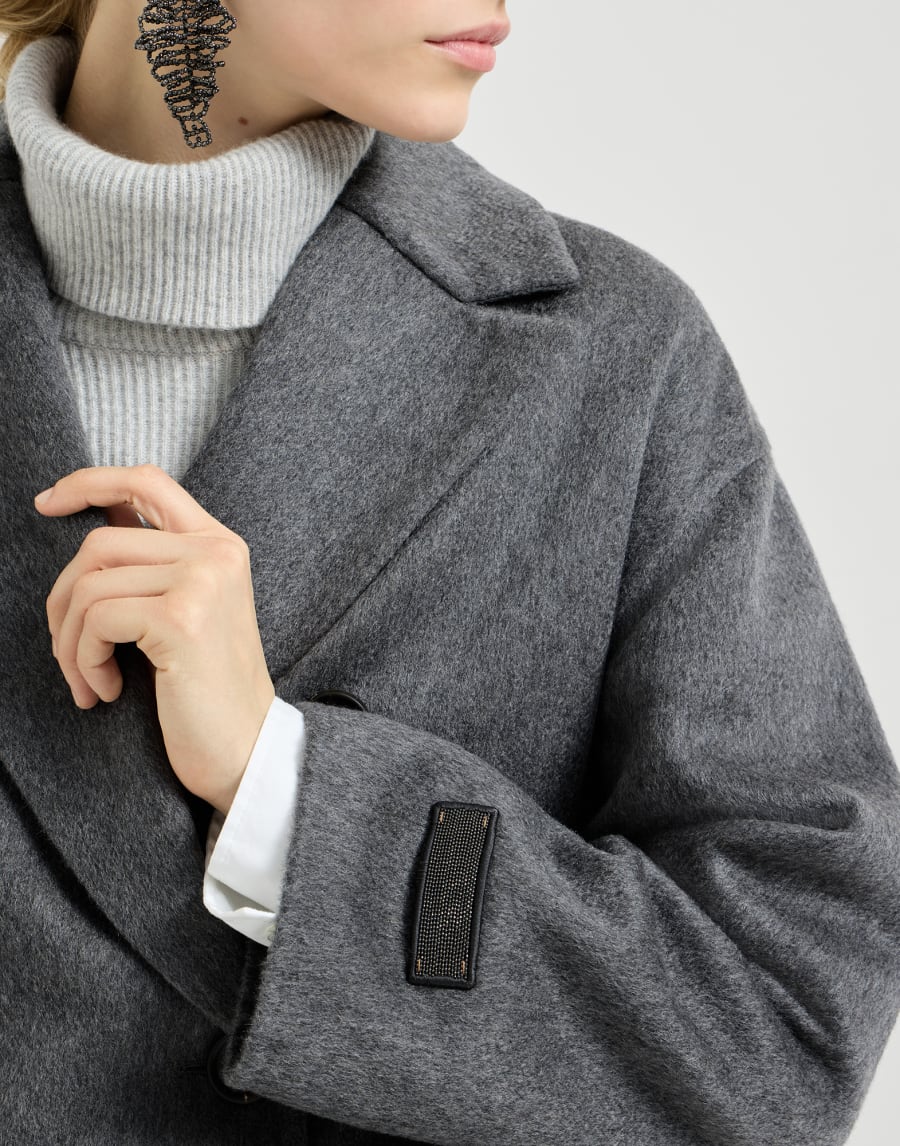 Caban en beaver double de cachemire Anthracite Femme - Brunello Cucinelli
