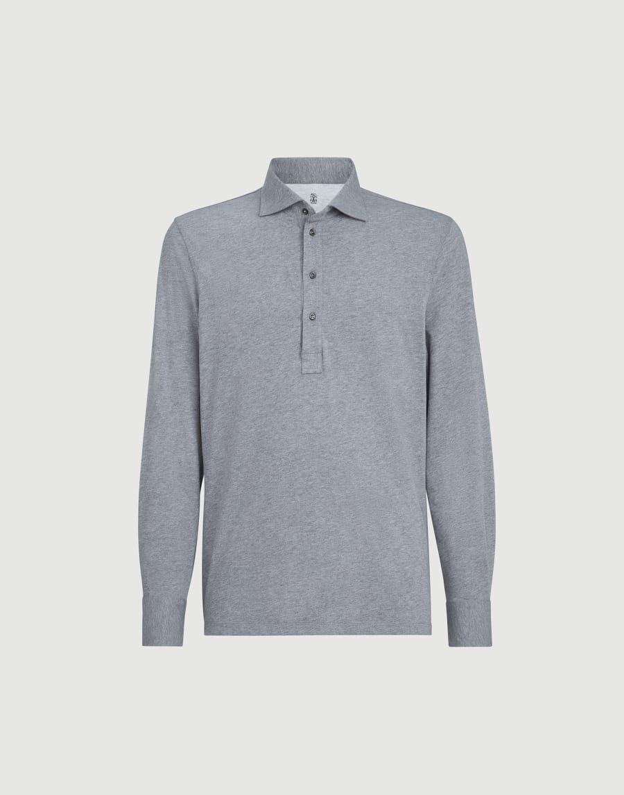 Polo con cuello camisa Gris Medio Hombre - Brunello Cucinelli