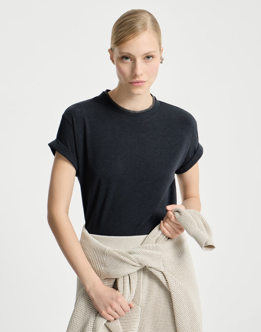 プレシャスフェイクレイヤリング Tシャツ アントラサイト レディース - Brunello Cucinelli