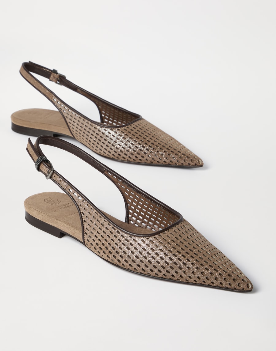 Leather slingback flats Brown Woman - Brunello Cucinelli