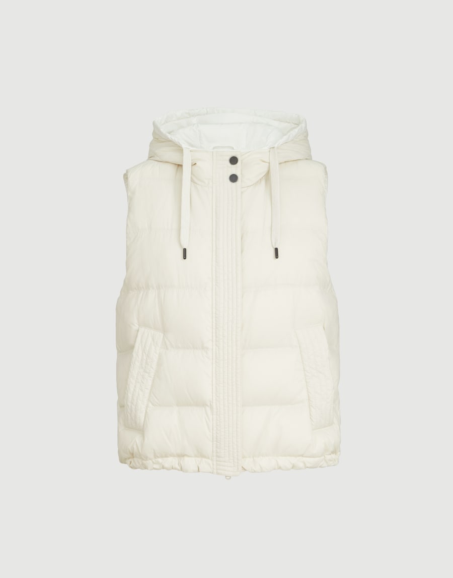 Doudoune sans manches en nylon Lait Femme - Brunello Cucinelli