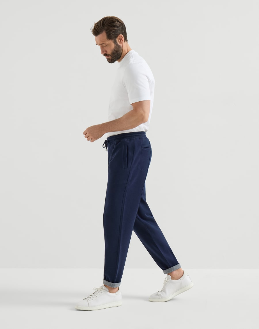 Hose aus Doubleface-Sweatjersey Kobaltblau Herren - Brunello Cucinelli
