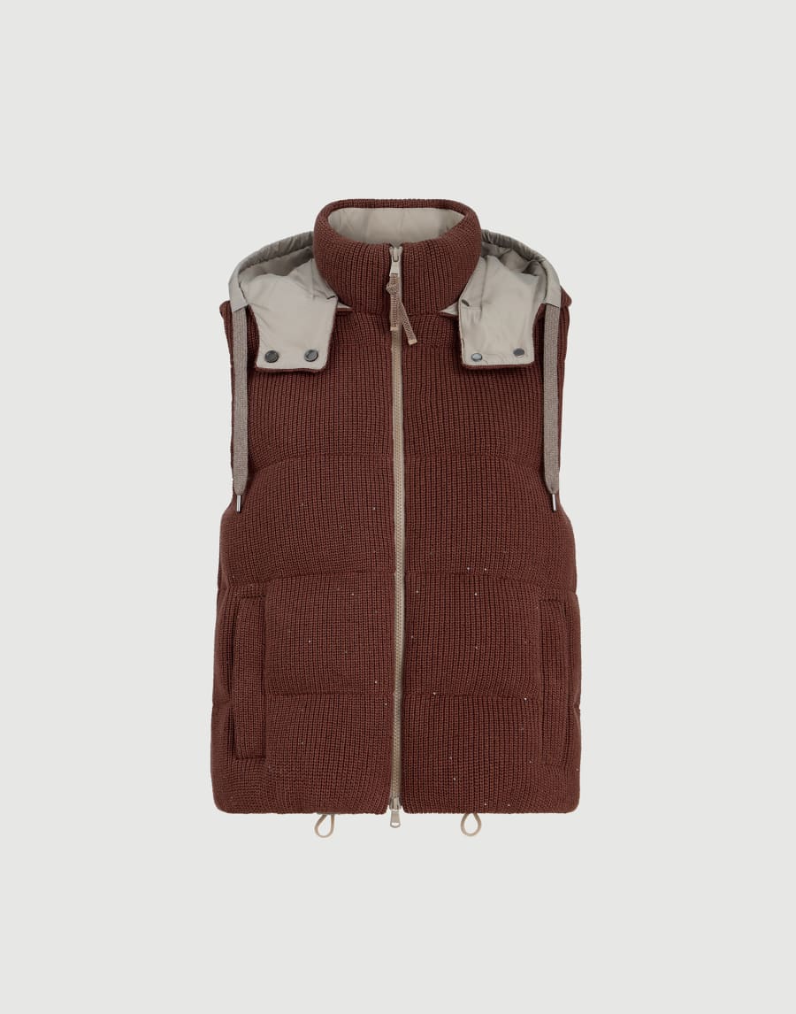 Knit down vest Bordeaux Woman - Brunello Cucinelli