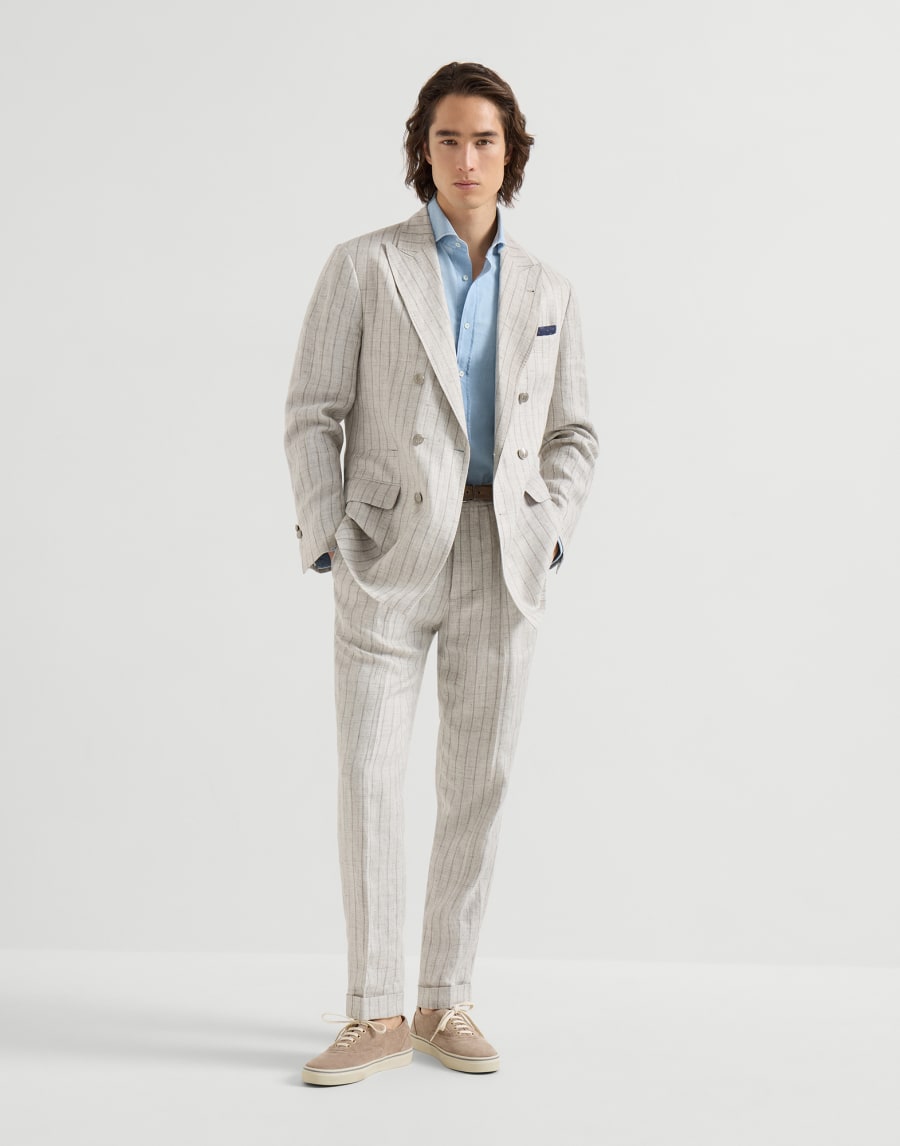 Chambray shirt Light Denim Man - Brunello Cucinelli