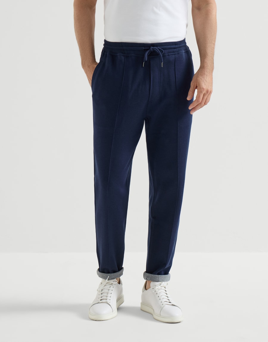 Hose aus Doubleface-Sweatjersey Kobaltblau Herren - Brunello Cucinelli