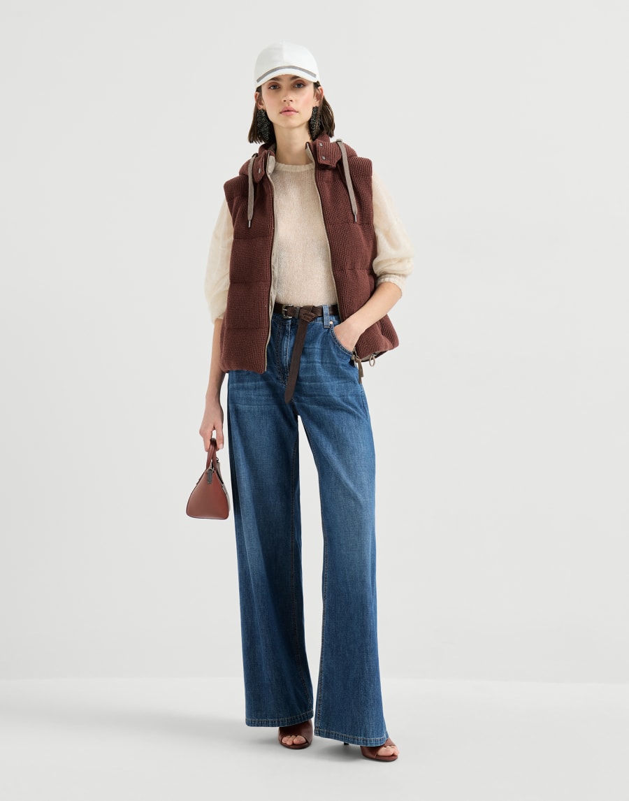Knit down vest Bordeaux Woman - Brunello Cucinelli