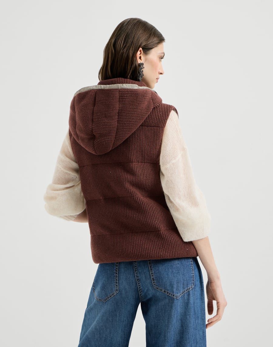 Knit down vest Bordeaux Woman - Brunello Cucinelli