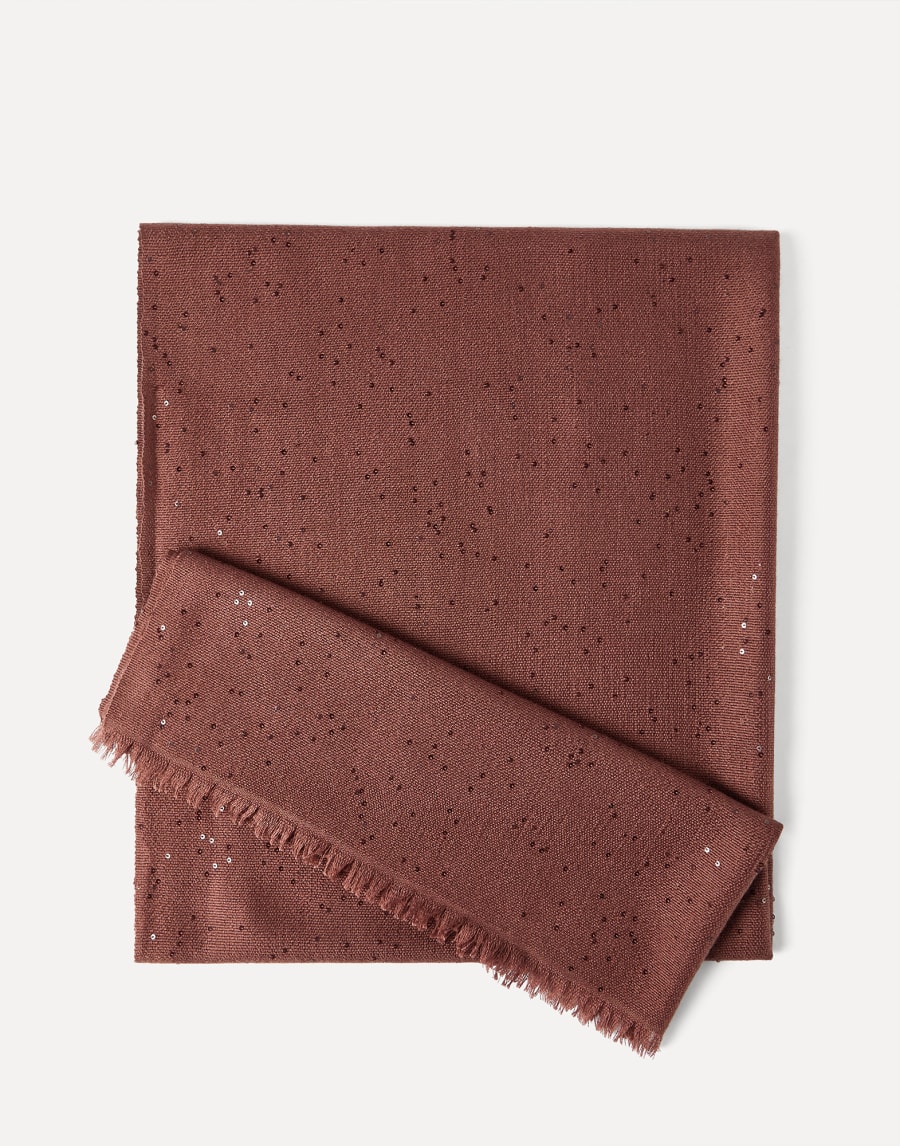 Cashmere and silk Diamond yarn scarf Bordeaux Woman - Brunello Cucinelli