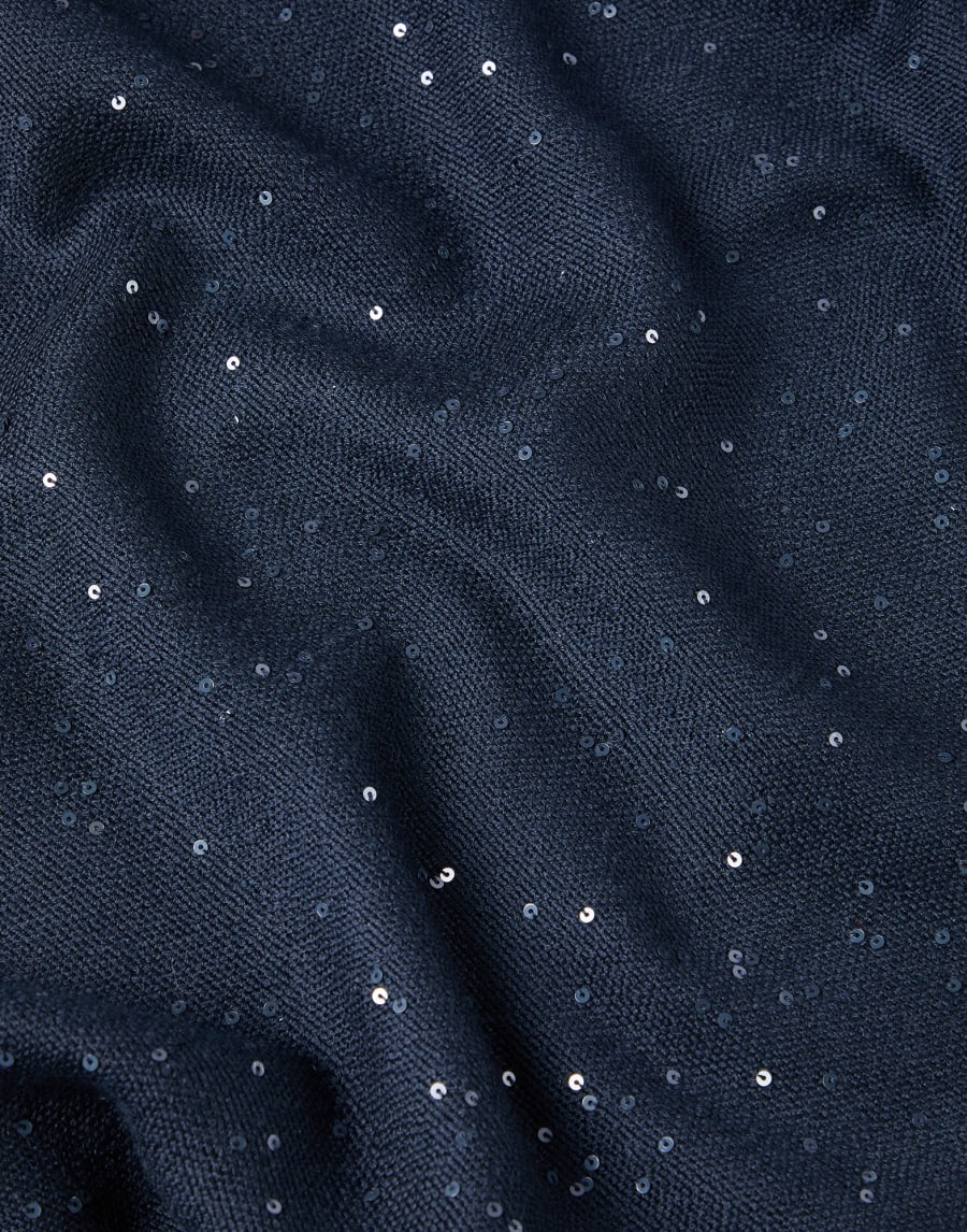 Cashmere and silk Diamond yarn scarf Blue Woman - Brunello Cucinelli