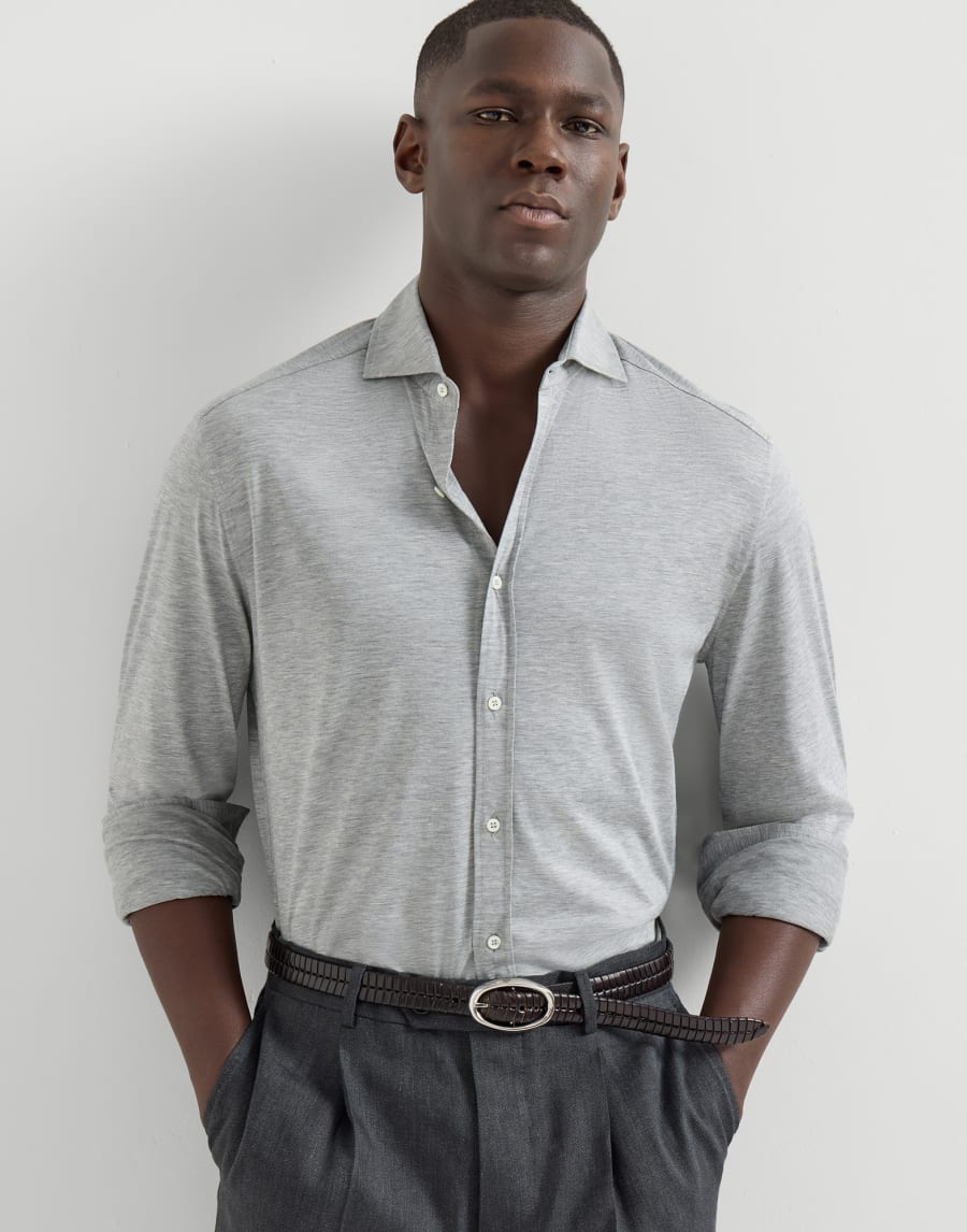 Spread collar shirt Grey Man - Brunello Cucinelli