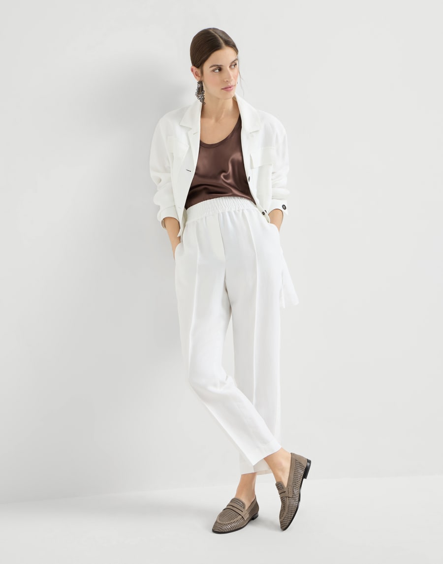 皮质乐福鞋 浅棕色 女款 - Brunello Cucinelli