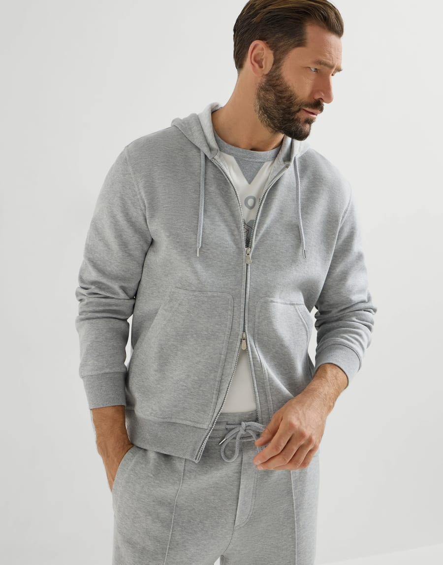 Double cloth sweatshirt Grey Man - Brunello Cucinelli