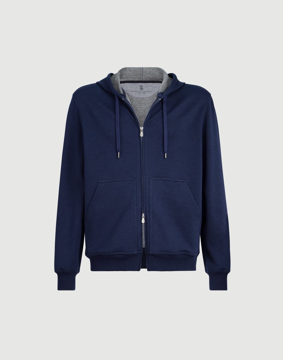 Double cloth sweatshirt Cobalt Man - Brunello Cucinelli