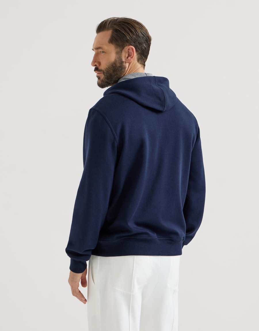 Double cloth sweatshirt Cobalt Man - Brunello Cucinelli