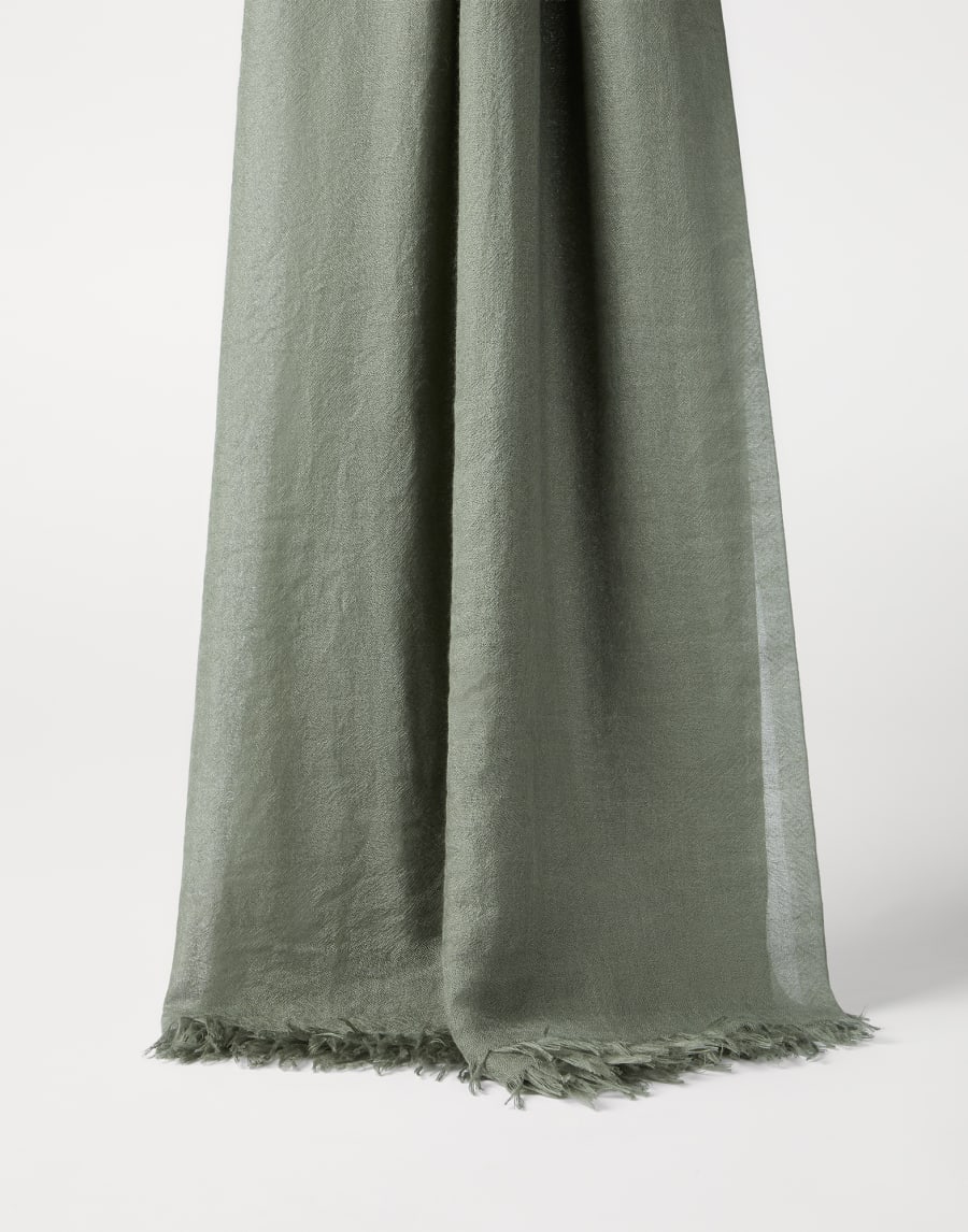 Cashmere and silk scarf Green Woman - Brunello Cucinelli