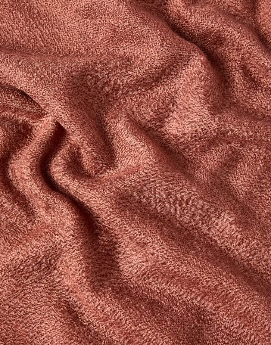 Cashmere and silk scarf Orange Woman - Brunello Cucinelli