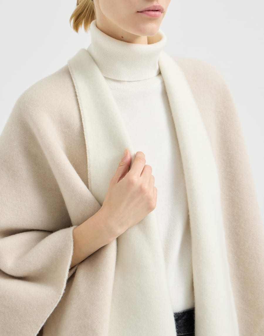 Poncho en maille double de laine et cachemire Panama Femme - Brunello Cucinelli