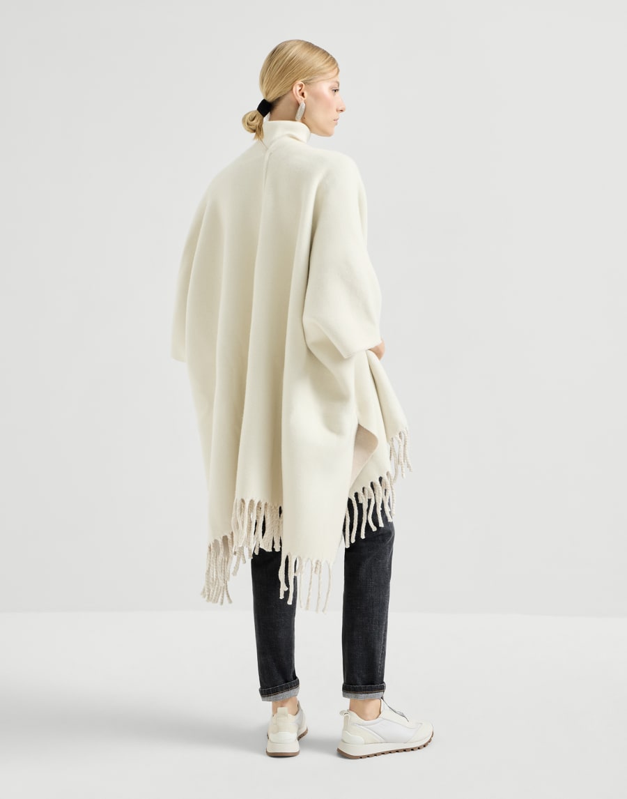 Poncho en maille double de laine et cachemire Panama Femme - Brunello Cucinelli