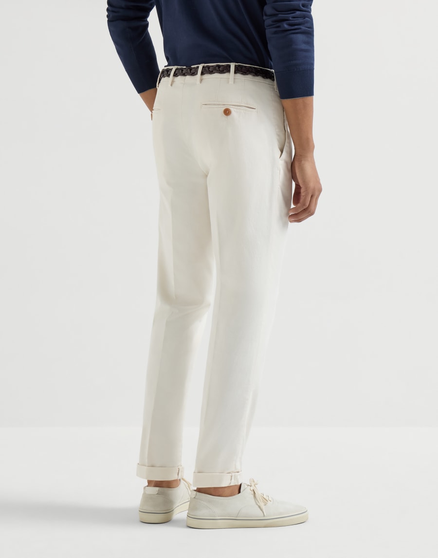 舒适华达呢长裤 灰白色 男款 - Brunello Cucinelli