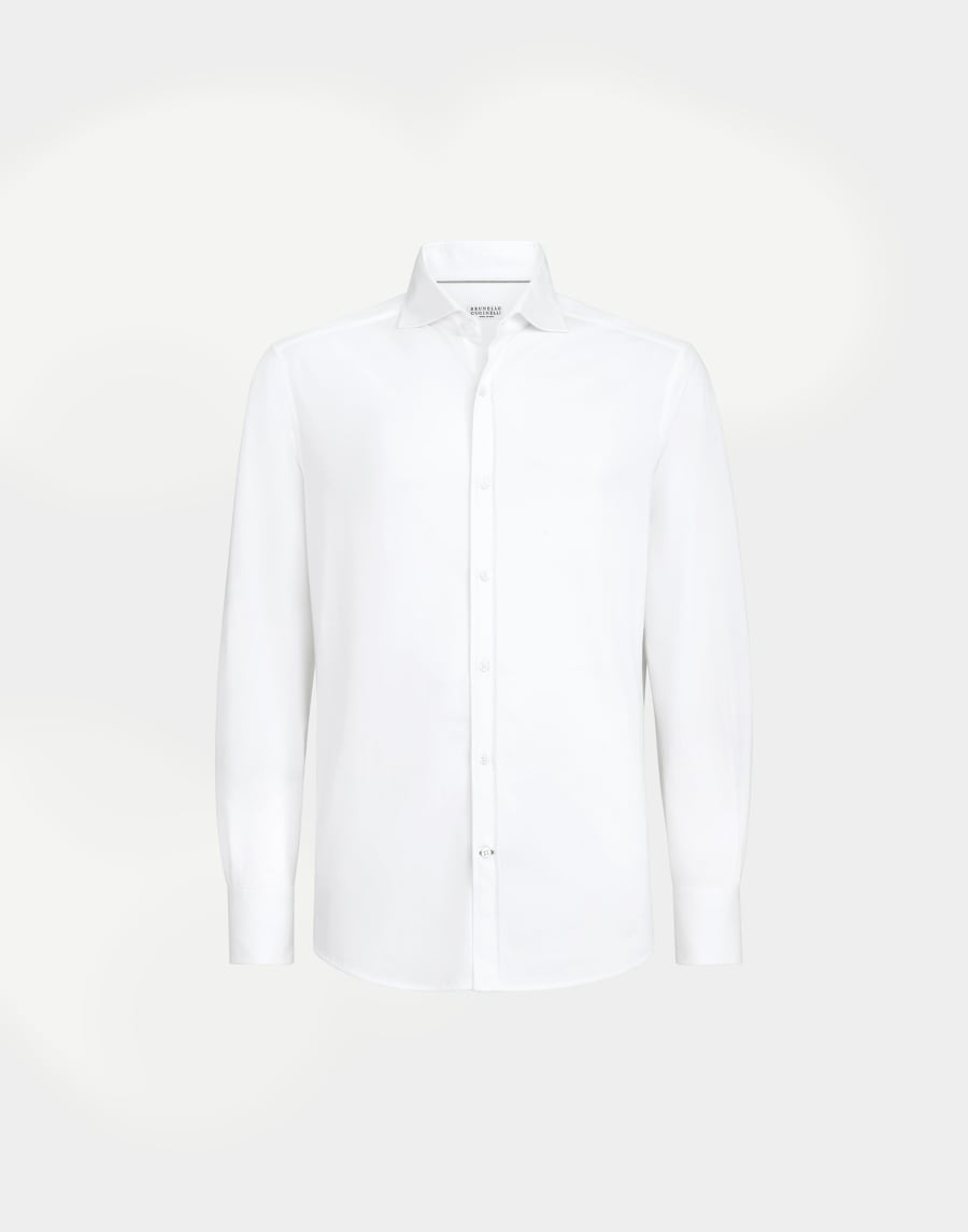 Piqué shirt White Man - Brunello Cucinelli
