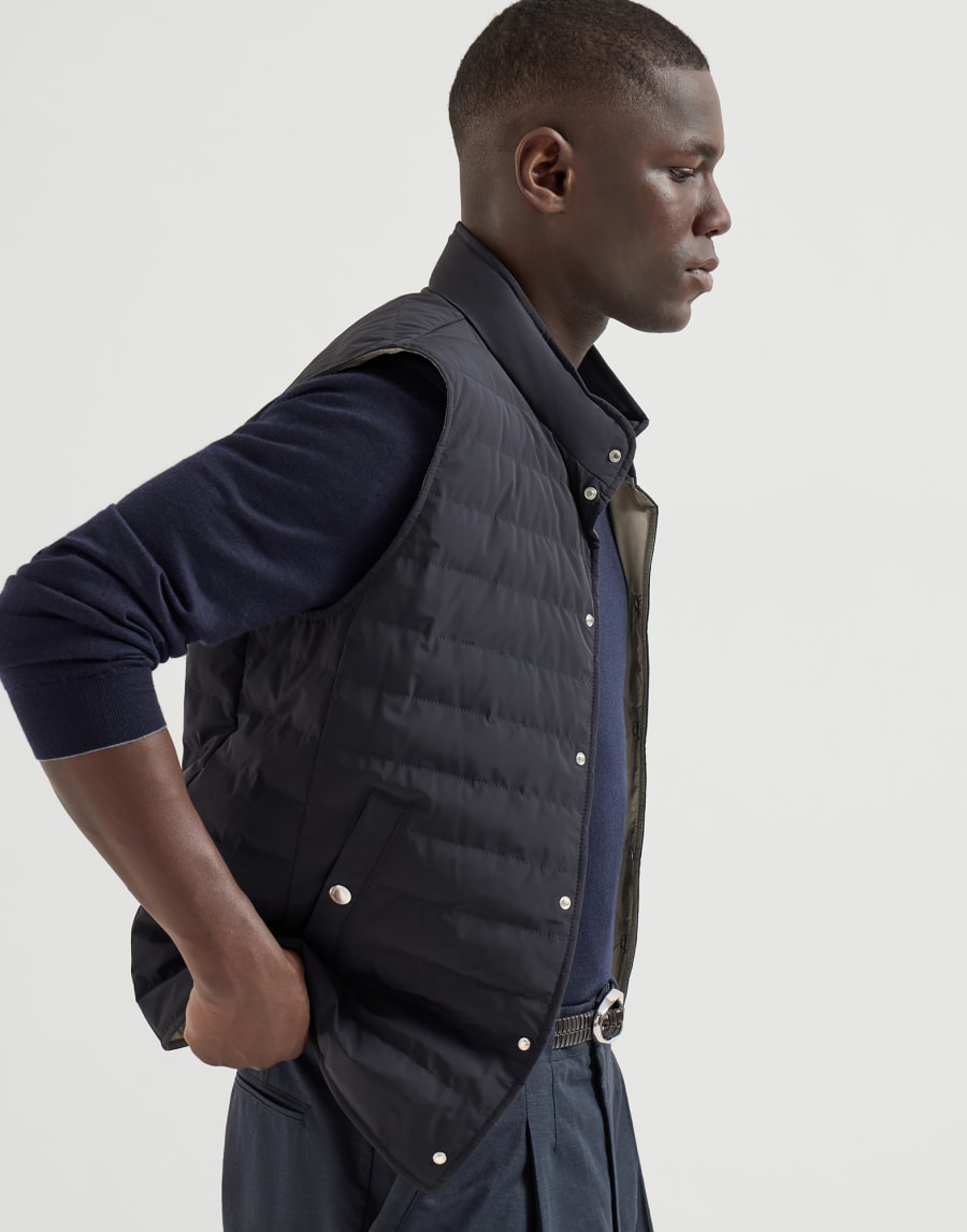 Пуховик из тафты Темно-Синий Мужчина - Brunello Cucinelli