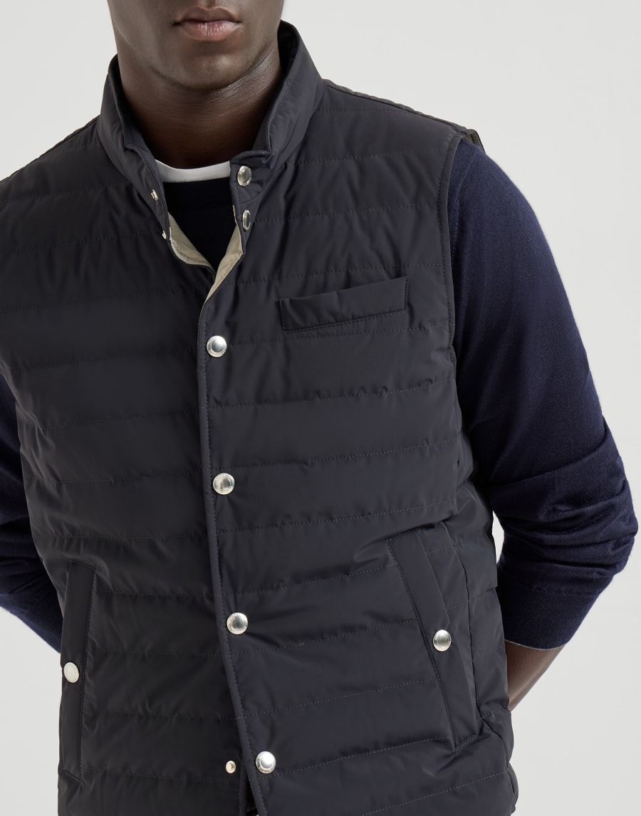 Пуховик из тафты Темно-Синий Мужчина - Brunello Cucinelli