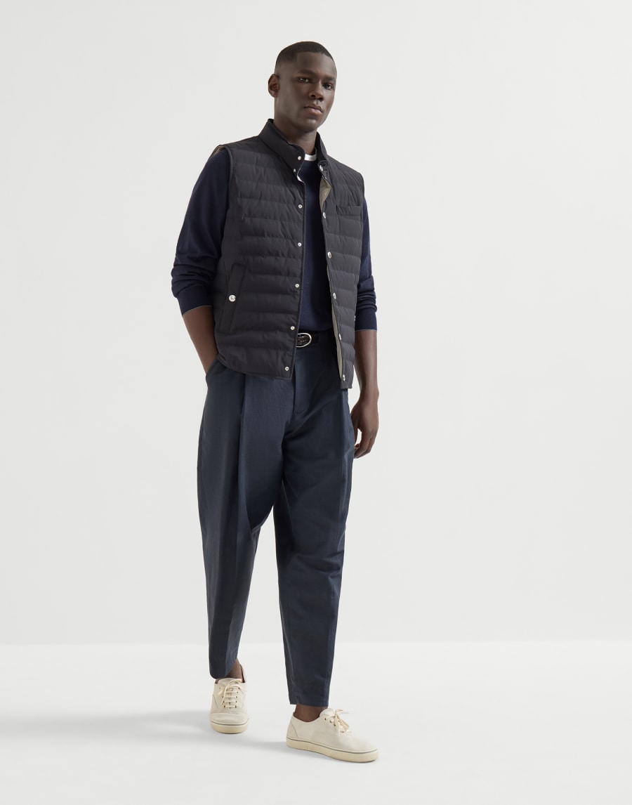 Пуховик из тафты Темно-Синий Мужчина - Brunello Cucinelli