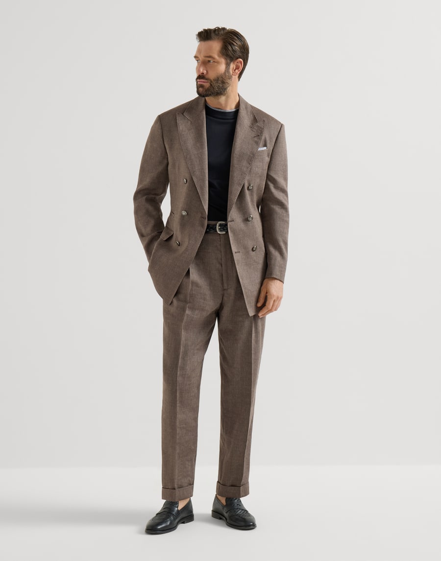 T-shirt with faux-layering Black Man - Brunello Cucinelli