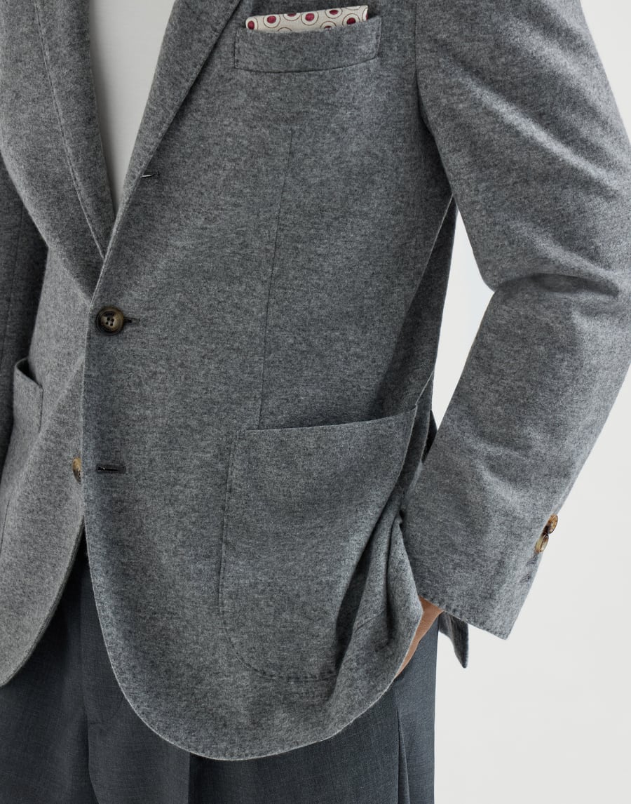 Cashmere jersey blazer Graphite Man - Brunello Cucinelli