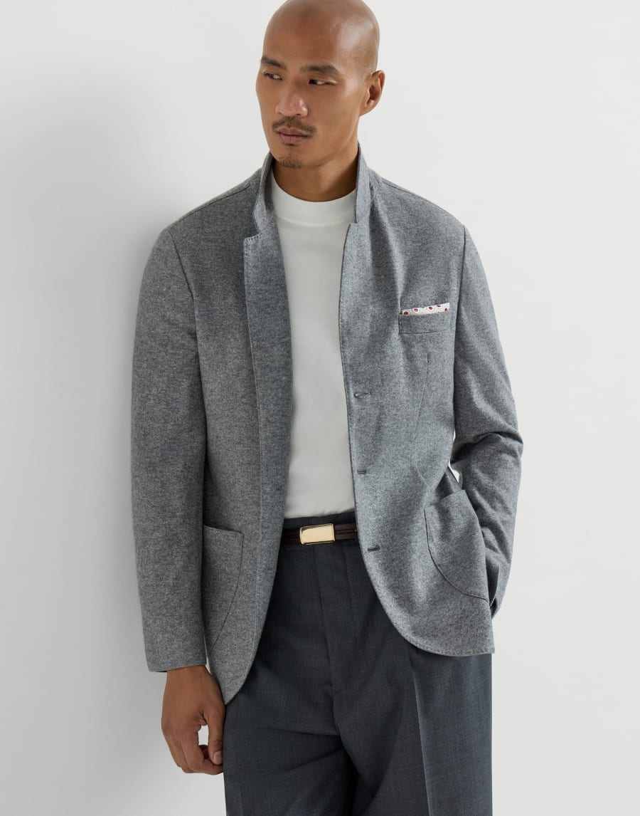 Cashmere jersey blazer Graphite Man - Brunello Cucinelli