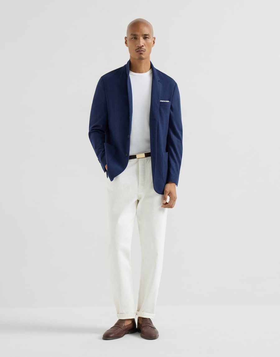 Cashmere jersey blazer Cobalt Man - Brunello Cucinelli